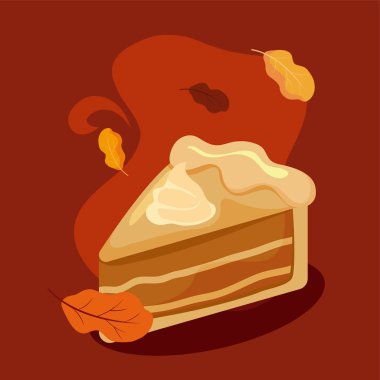 Sonbahar sezonu vektör tasarımının keki