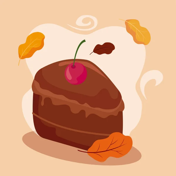 秋の季節のケーキベクトルデザイン — ストックベクタ