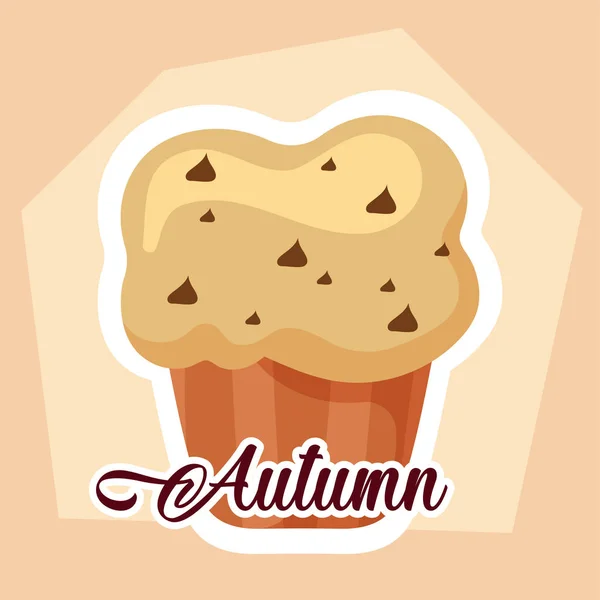 Muffin of autumn season vector design — Stock Vector