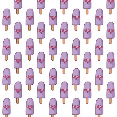 Popsicles kawaii karikatür arka plan vektör tasarımı