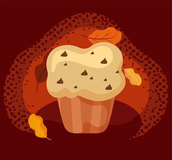 Muffin of autumn season vector design — ストックベクタ