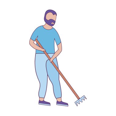 Tırmık vektör tasarımlı Avatar adam