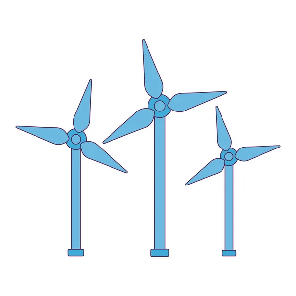 Geïsoleerde eco windmolens vector ontwerp — Stockvector