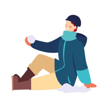 Beyaz arka planda kışlık elbiseli bir adam.