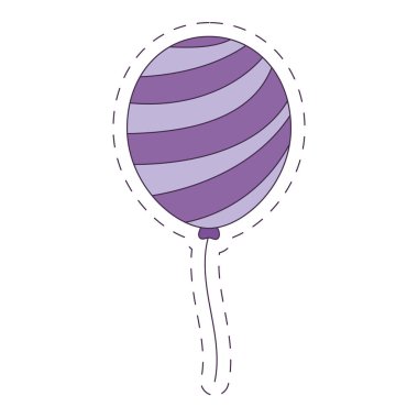 İzole edilmiş çizgili balon vektör tasarımı