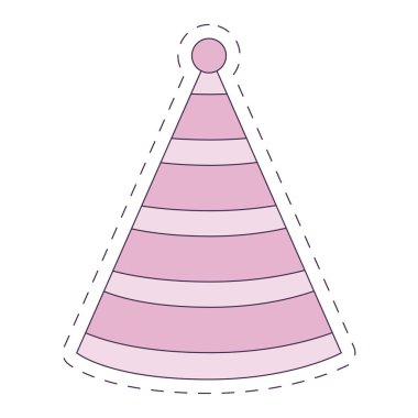 İzole edilmiş parti ve çizgili şapka vektör tasarımı