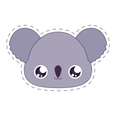 Kawaii koala çizgi film vektör tasarımı