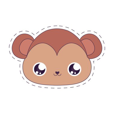 Kawaii maymun çizgi film vektör tasarımı