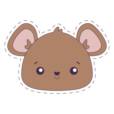 Kawaii ayı karikatür vektör tasarımı