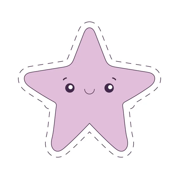Kawaii hvězda kreslený vektor design — Stockový vektor
