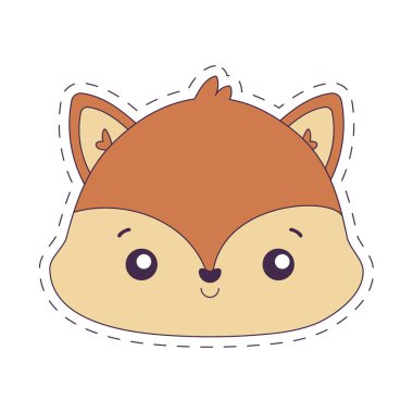Kawaii tilki çizgi film vektör tasarımı