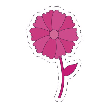 İzole edilmiş doğal pembe çiçek vektör tasarımı