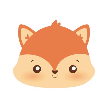 Şirin tilki çizgi film vektör tasarımı