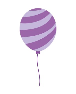 Çizgili balon vektör tasarımını izole et