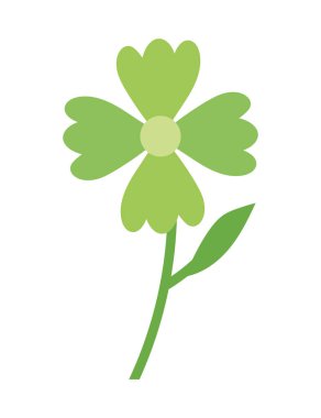 İzole edilmiş doğal yeşil çiçek vektör tasarımı