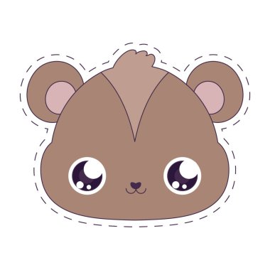 Kawaii ayı karikatür vektör tasarımı