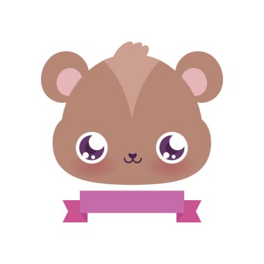 Kurdele vektör tasarımlı şirin ayı çizgi filmi