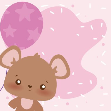 ayı çizgi filmi Mutlu yıllar konsept vektör tasarımı