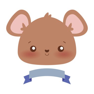 Kurdele vektör tasarımlı şirin ayı çizgi filmi