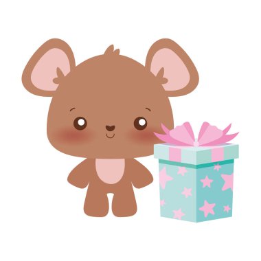 ayı çizgi filmi Mutlu yıllar konsept vektör tasarımı