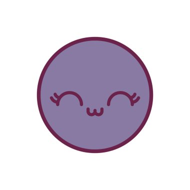 Mutlu daire kawaii çizgi film vektör tasarımı