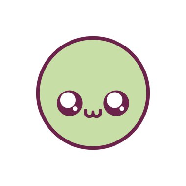 Mutlu daire kawaii çizgi film vektör tasarımı