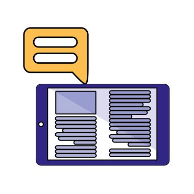 İzole akıllı telefon ve kabarcık vektör tasarımı