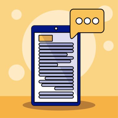 Akıllı telefon ve kabarcık vektör tasarımı