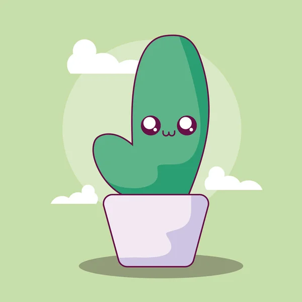 Kawaii cactus diseño de vectores de dibujos animados — Vector de stock