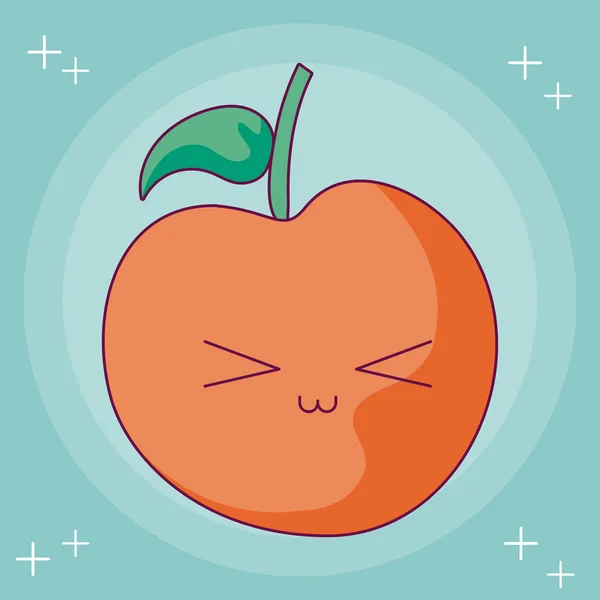 Σχεδιασμός φορέα καρτούν μήλου Kawaii — Διανυσματικό Αρχείο