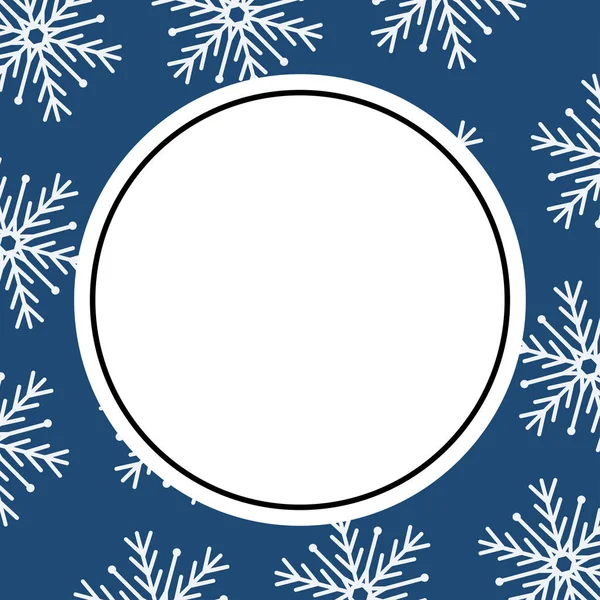 Blue and white snowflakes background of winter season vector design — Stock Vector