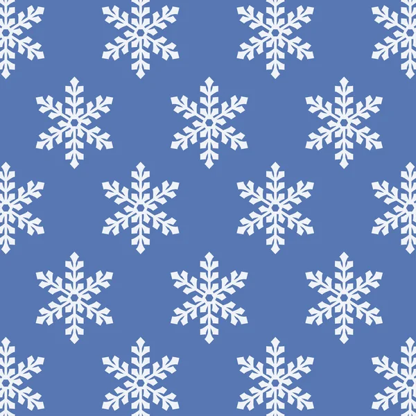 Blå och vita snöflingor bakgrund vintersäsong vektor design — Stock vektor