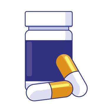 Ayrı haplar ve tıbbi bakım konsept vektör tasarımı kavanozu