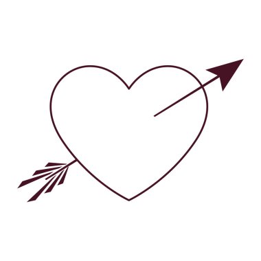 Ok vektör tasarımı ile izole edilmiş kalp