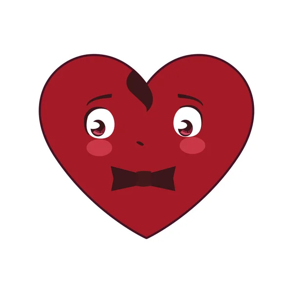 Diseño aislado del vector de dibujos animados corazón rojo masculino — Vector de stock