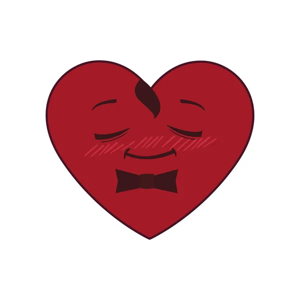 Isolato maschio cuore rosso disegno del vettore del fumetto — Vettoriale Stock