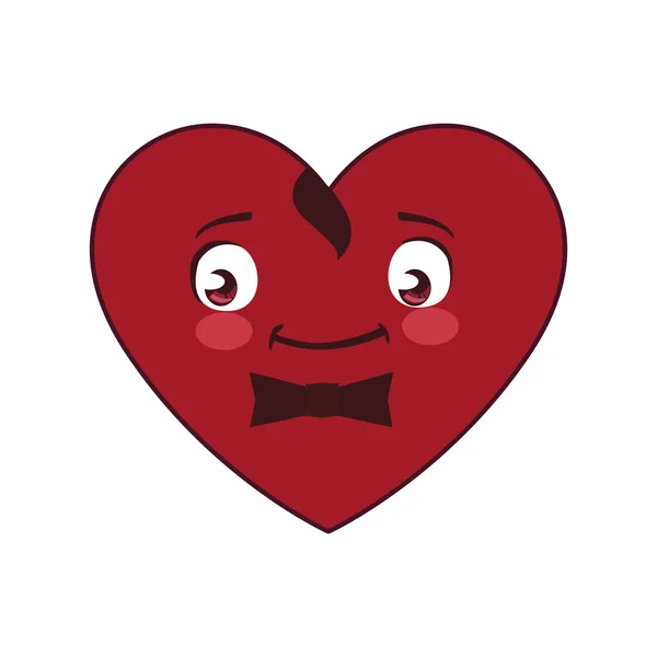 Απομονωμένο αρσενικό κόκκινο καρδιά σχέδιο φορέα κινουμένων σχεδίων — Διανυσματικό Αρχείο