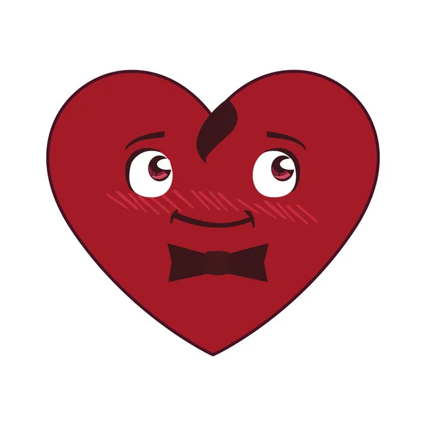 Geïsoleerde mannelijke rode hart cartoon vector ontwerp — Stockvector