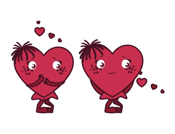 Geïsoleerde vrouwen roze harten cartoons vector ontwerp — Stockvector