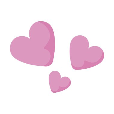 İzole kalp simgeleri vektör tasarımı