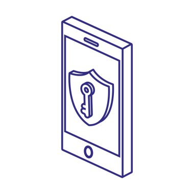 Akıllı telefon ve güvenlik sistemi vektör tasarımının anahtarı