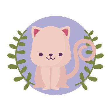 Kawaii kedi çizgi film vektör tasarımı