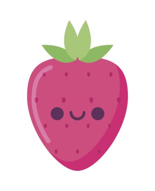 kawaii çilek karikatür vektör tasarımı