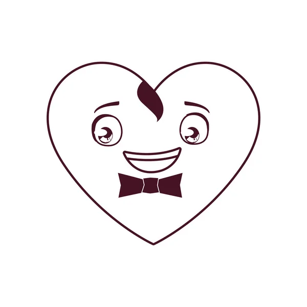 Απομονωμένο αρσενικό καρδιά σχέδιο φορέα κινουμένων σχεδίων — Διανυσματικό Αρχείο