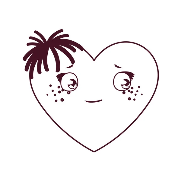 İzole kadın kalp karikatür vektör tasarımı — Stok Vektör