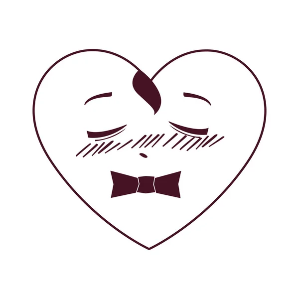 İzole erkek kalp karikatür vektör tasarımı — Stok Vektör