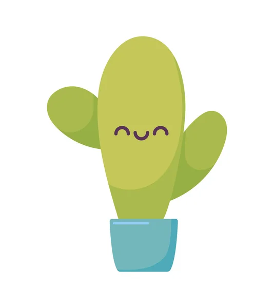 Kawaii-Kaktus-Zeichentrickvektordesign — Stockvektor