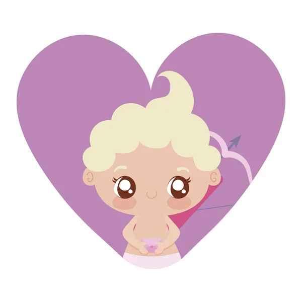Baby cupid cartoon vector design — 스톡 벡터