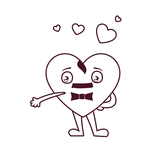 孤立的男性心脏卡通矢量设计 — 图库矢量图片