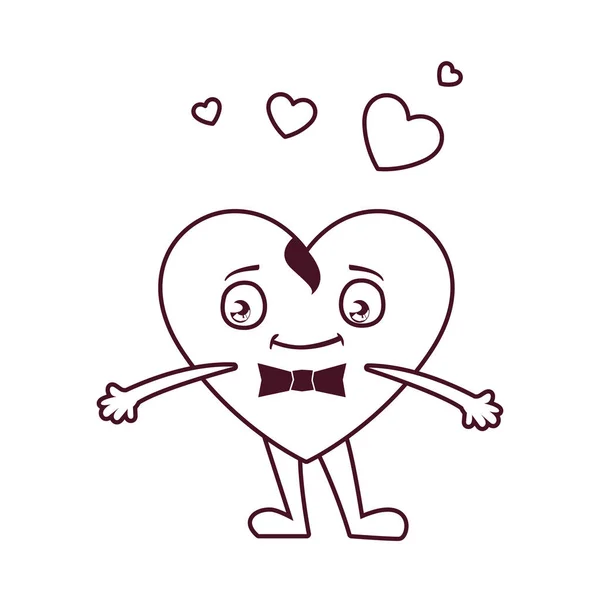 Απομονωμένο αρσενικό καρδιά σχέδιο φορέα κινουμένων σχεδίων — Διανυσματικό Αρχείο